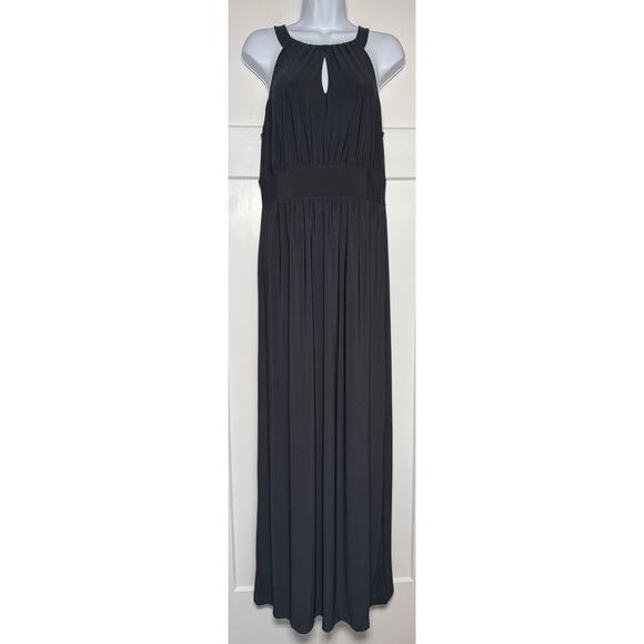 Carmen Marc Valvo Dresses & Skirts - Carmen Carmen Marc Valvo Maxi Dress Sleeveless Dark Gray Keyhole MEDIUM